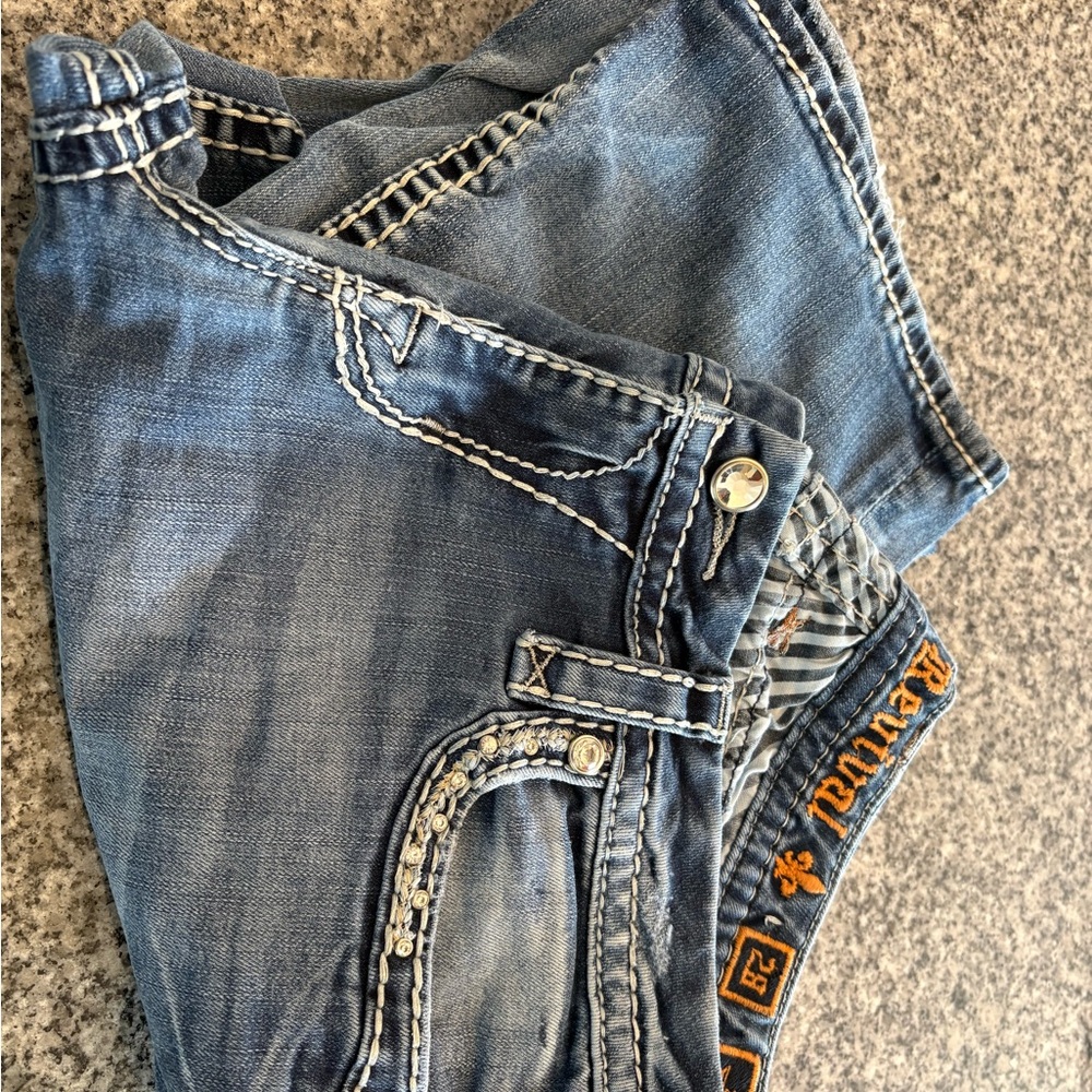 Rock Revival Light Blue Denim with Silver Accents